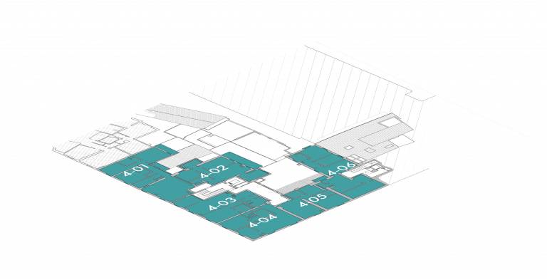 Fourth level floorplan of Florentine apartments